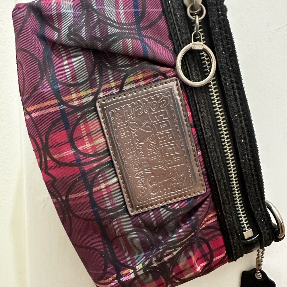 Coach Plaid Wristlet